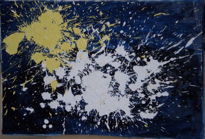 Frangipani Fractals I (Ascension) 51cm x 76cm ( 20“ x 30”) Oil & acrylic paints on stretched canvas