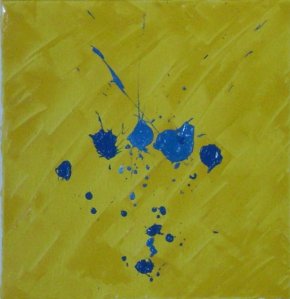 Fractal Fragments I (Still Life in Blue and Yellow) 31cm x 31cm (12” x 12”) Oil & acrylic paints on stretched canvas